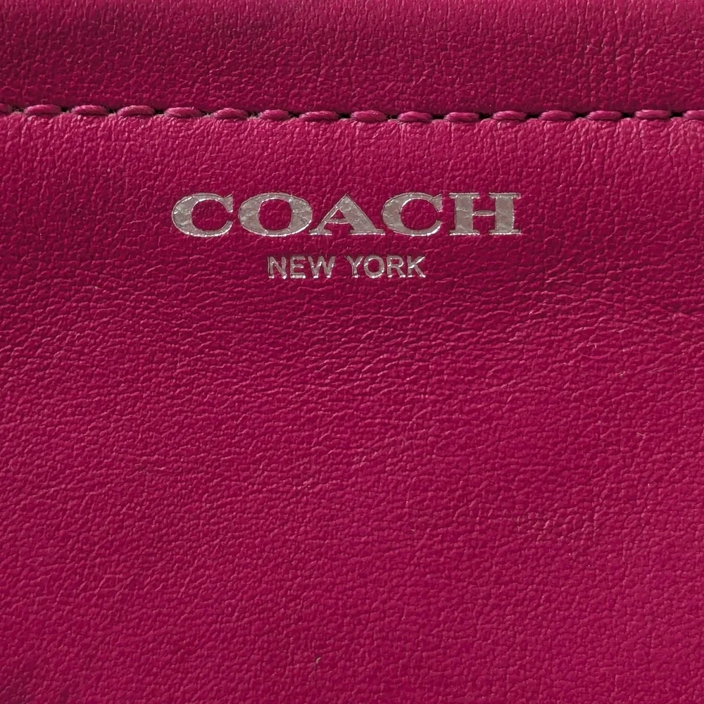 Coach Legacy Smooth Leather Tassel Wristlet Fuchsia Pink